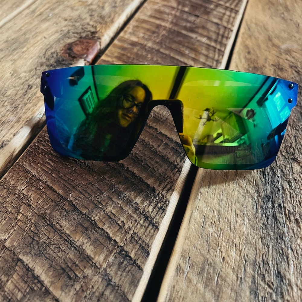 Iron Man Blue and Green Reflective Glasses